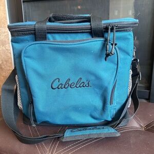 Cabela's Dark Teal Double Zippered Insulated Cooler Lunch Bag Full Size